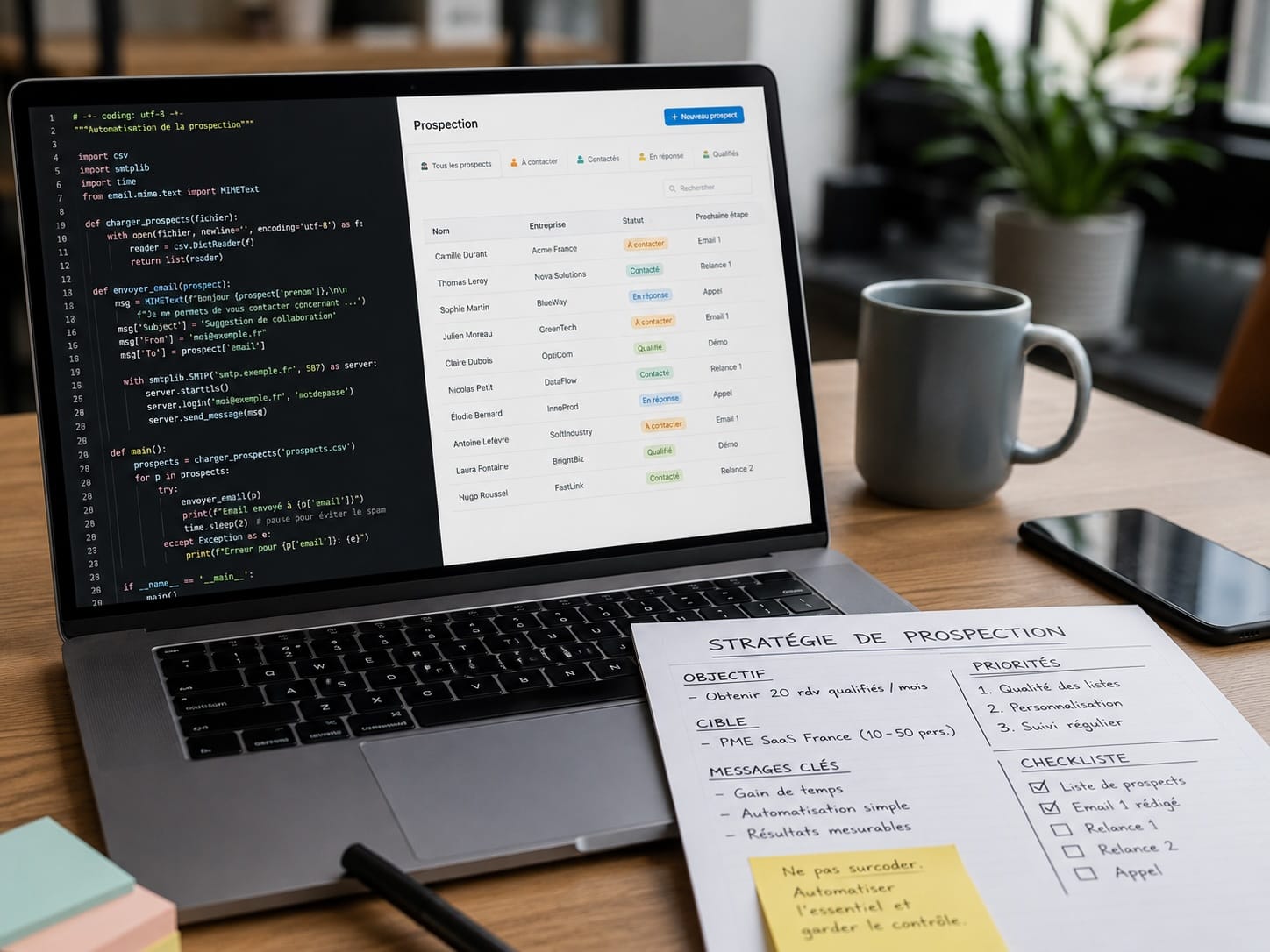 You are currently viewing Automatiser sa prospection en Python sans surcoder sa stratégie